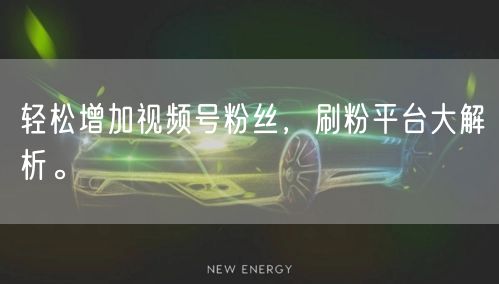 轻松增加视频号粉丝，刷粉平台大解析。