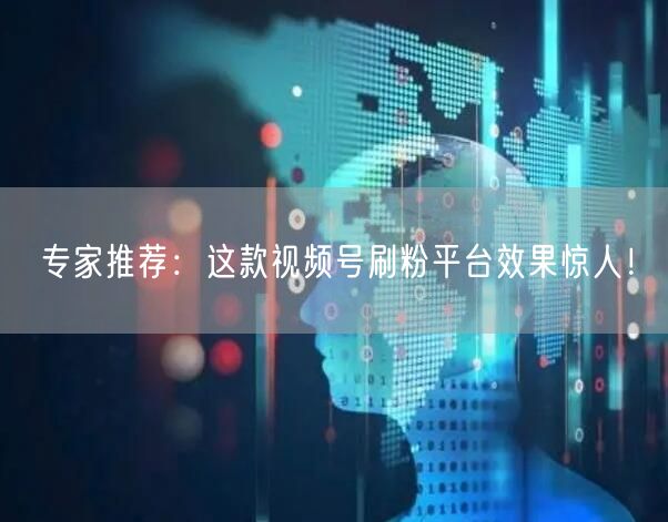 专家推荐：这款视频号刷粉平台效果惊人！