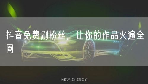 抖音免费刷粉丝，让你的作品火遍全网