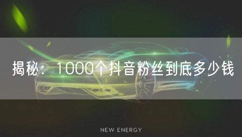 揭秘：1000个抖音粉丝到底多少钱