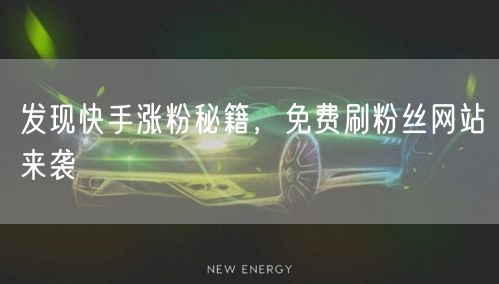 发现快手涨粉秘籍，免费刷粉丝网站来袭