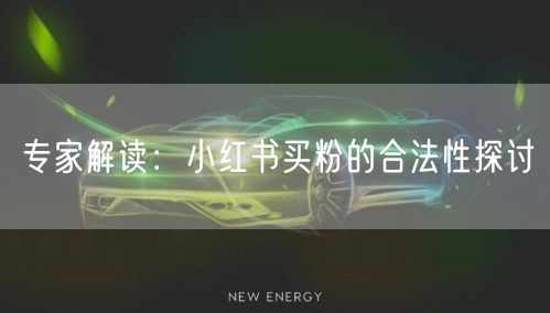 专家解读：小红书买粉的合法性探讨