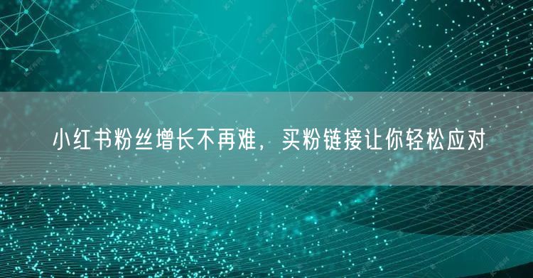 小红书粉丝增长不再难，买粉链接让你轻松应对